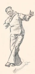 Croquis au crayon de plomb par Phil May