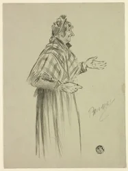 Personnage de Londres avec châle