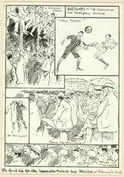 Croquis lors du match de football de la Coupe des associations