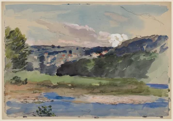 Chepstow (aquarelle, crayon et aquarelle sur papier)