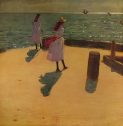 Sur la jetée de Walberswick, vers 1887, vers 1915