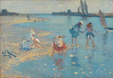 Walberswick, enfants pataugeant, 1891