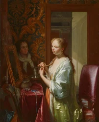 Dame à sa toilette