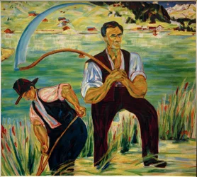 Deux faucheurs au lac de Davos