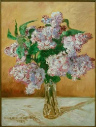 Bouquet de lilas dans un vase en verre