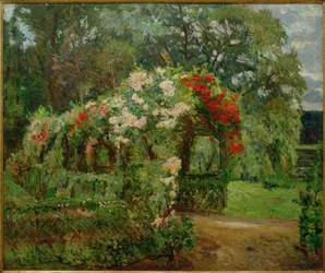 Tonnelle de roses dans le jardin Richter