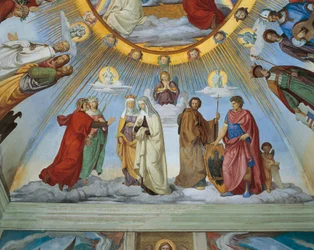 Dante et Béatrice parlent à Piccarda et Constance, des 