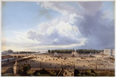 La Place de la Concorde - dans Promenade dans Paris et ses environs, conçu par Jacottet et Benoist, vers 1840