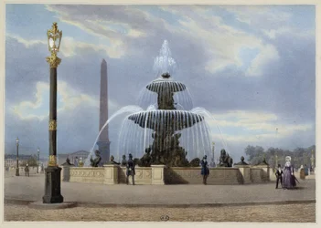 La Place de la Concorde - dans « Promenade dans Paris et ses environs », conçu par Jacottet et Benoist, vers 1840