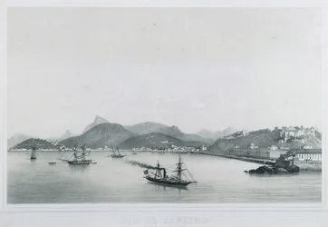 Neuf vues panoramiques de Rio de Janeiro : As Prais St. Luzia a Gloria, 1862