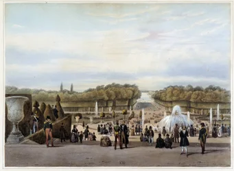 Versailles: le Tapis Vert - dans "Paris et ses environs" par Jacottet & Benoist