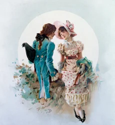 Scène galante au clair de lune