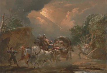 Coche dans un orage