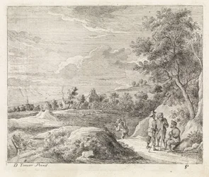 Paysage avec quatre promeneurs