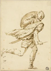 Guerrier romain courant, vu de dos