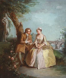 Pièce de conversation, ou amants dans un parc, vers 1727 (huile sur toile)