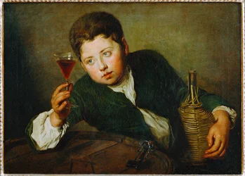 Le jeune dégustateur (peinture sur toile)