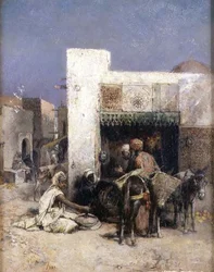 Arabes devant une maison