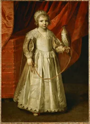 Enfant au faucon, probablement Anne-Marie de Chevreuse, âgée de 5 ans, fille de Claude de Lorraine, duc de Chevreuse ...