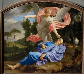 Elijah endormi (huile sur toile)