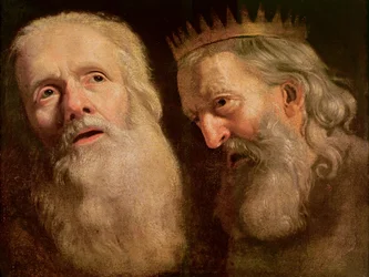 Étude des têtes de deux vieux hommes