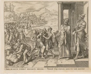 Capture et mise à mort des prêtres de Baal, planche 4 de la série « L