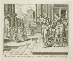 Judith se préparant à partir pour le camp des ennemis, planche 4 de l