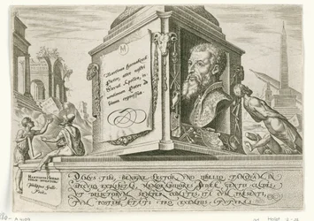 Portrait de Maarten van Heemskerck sur le socle d