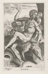 Dieu du fleuve Nilus (Nilvs) (Rivier- en zeegoden) (Semideorum Marinorum amnicorumque sigillariae imagines perelegantes)