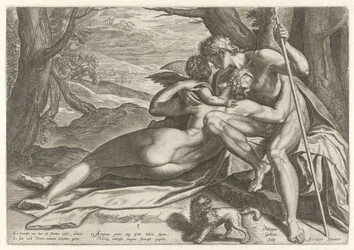 Vénus et Adonis avec Cupidon