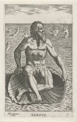Dieu de la mer Nérée (Rivier- en zeegoden, Semideorum Marinorum amnicorumque sigillariae imagines perelegantes)