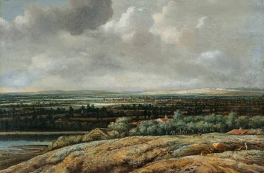 Paysage panoramique avec une ville en arrière-plan