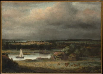 Paysage avec large rivière