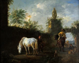 Une partie de fauconnerie, vers 1665