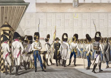 Les nouveaux grenadiers impériaux royaux autrichiens après les guerres napoléoniennes, vers 1820