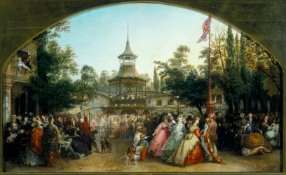 La plateforme de danse aux jardins de Cremorne, 1864