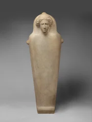 Sarcophage anthropoïde en marbre, vers 410 av. J.-C. (marbre de Paros)