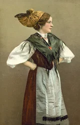 Costume folklorique du Salzkammergut, Autriche (photo couleur)