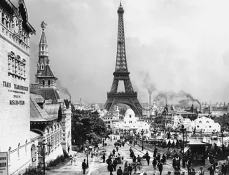Vue des jardins du Trocadéro et de la Tour Eiffel, Exposition Universelle de Paris