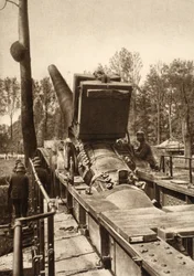 Canon monté sur rail à chargement rapide (photo n/b)