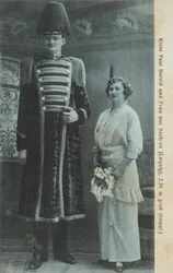 Paul Herold, géant allemand, et sa femme