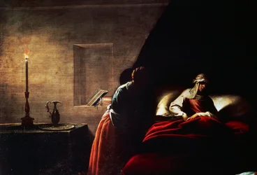 Naissance de la Vierge, par Pier Francesco Mazzucchelli dit il Morazzone (1573-1626), peinture, Église Santa Maria di Loreto, Arona, Novara, Italie