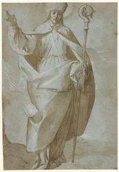 Saint Abbondio avec mitre et bâton