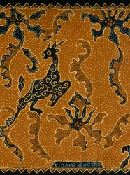 Batik avec motif traditionnel, Java, Indonésie (détail)