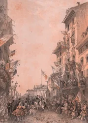 Entrée du roi Victor-Emmanuel II à Brescia, Lombardie