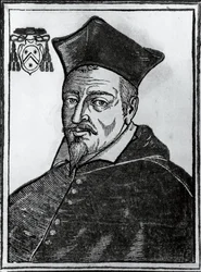 Portrait de Pierre de Bérulle (1575-1629), théologien catholique français et cardinal, gravure
