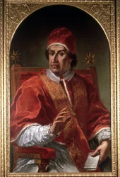 Portrait de Clément XI (1649 - 1721) par Pier Leone Ghezzi. Museo di Roma. Rome