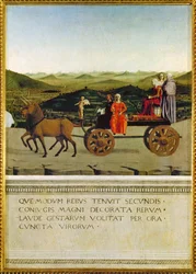 Triomphe allégorique de Battista Sforza (tempera sur bois)
