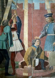 La Légende de la Vraie Croix, la Torture du Juif, Judas tiré du puits (détail)