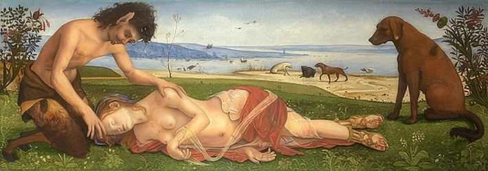 Un satyre pleurant une nymphe
